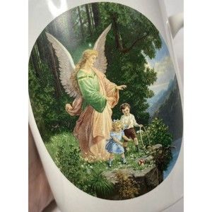 Angel In The Woods Watching Over Children Next To A River Coffee/ Tea  Mug Cup